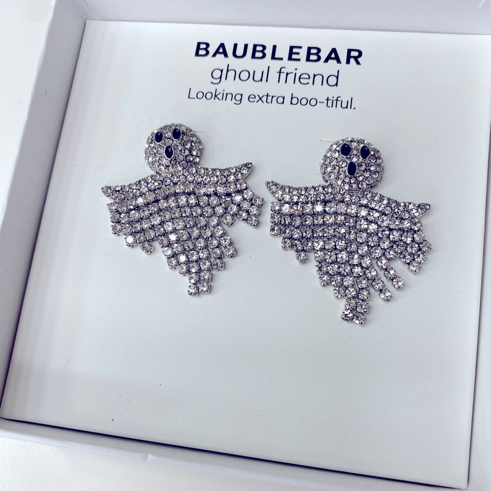 BaubleBar Sparkling Silver Ghost Earrings